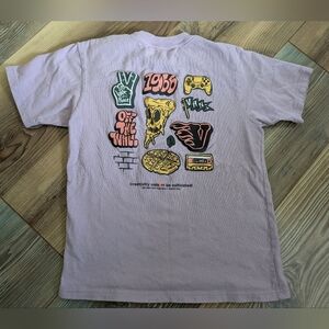 Vans Classic Fit Essentials Youth T-Shirt XL 7 Purple Pizza Waffle Gaming Skater